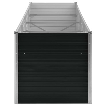 vidaXL Ζαρντινιέρα Υπερυψωμένη Ανθρακί 320x80x77 εκ. Γαλβαν. Χάλυβας