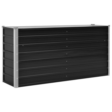 vidaXL Ζαρντινιέρα Υπερυψωμένη Ανθρακί 160x40x77 εκ. Γαλβαν. Χάλυβας
