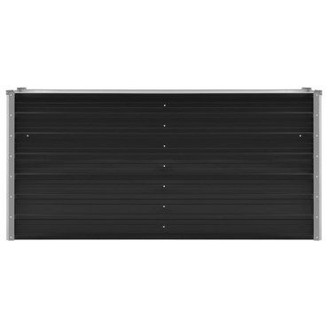 vidaXL Ζαρντινιέρα Υπερυψωμένη Ανθρακί 160x40x77 εκ. Γαλβαν. Χάλυβας