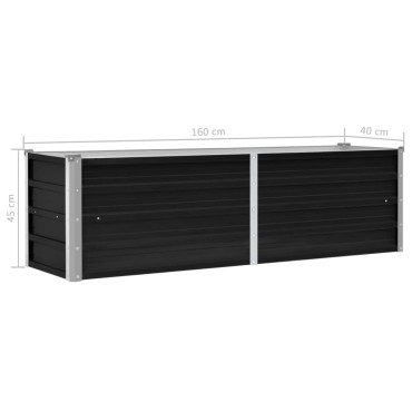 vidaXL Ζαρντινιέρα Υπερυψωμένη Ανθρακί 160x40x45 εκ. Γαλβαν. Χάλυβας