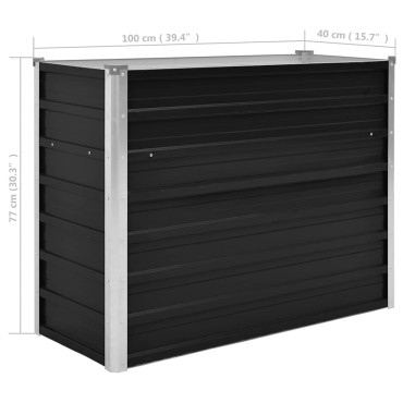 vidaXL Ζαρντινιέρα Υπερυψωμένη Ανθρακί 100x40x77 εκ. Γαλβαν. Χάλυβας