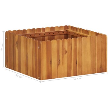 vidaXL Ζαρντινιέρα Υπερυψωμένη 50 x 50 x 25 εκ. από Μασίφ Ξύλο Ακακίας