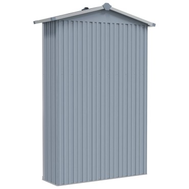 vidaXL Αποθήκη Κήπου Γκρι 116x45x175 εκ. από Γαλβανισμένο Ατσάλι