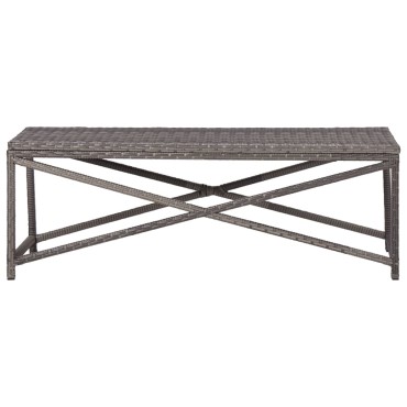 vidaXL Πάγκος Κήπου Γκρι από Συνθετικό Ρατάν 120x40x43cm