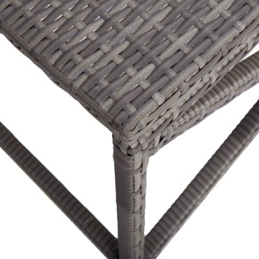 vidaXL Πάγκος Κήπου Γκρι από Συνθετικό Ρατάν 120x40x43cm