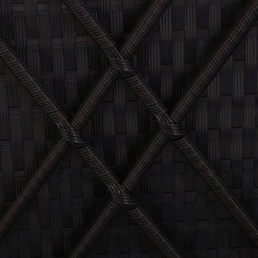 vidaXL Ξαπλώστρα Μαύρη από Συνθετικό Ρατάν με Μαξιλάρι & Τραπεζάκι 40x40x40cm 1 τεμ.