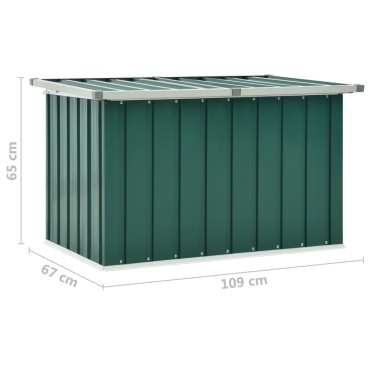 vidaXL Μπαούλο Αποθήκευσης Κήπου Πράσινο 109x67x65cm 1 τεμ.