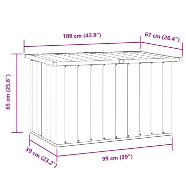 vidaXL Μπαούλο Αποθήκευσης Κήπου Ανθρακί 109x67x65cm 1 τεμ.