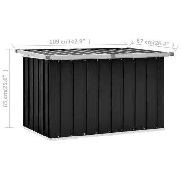 vidaXL Μπαούλο Αποθήκευσης Κήπου Ανθρακί 109x67x65cm 1 τεμ.