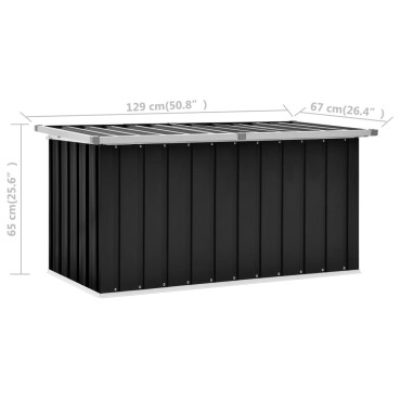 vidaXL Μπαούλο Αποθήκευσης Κήπου Ανθρακί 129x67x65cm 1 τεμ.