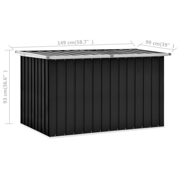 vidaXL Μπαούλο Αποθήκευσης Κήπου Ανθρακί 149x99x93cm 1 τεμ.