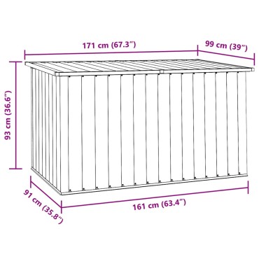 vidaXL Μπαούλο Αποθήκευσης Κήπου Πράσινο 171x99x93cm 1 τεμ.