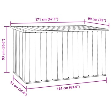 vidaXL Μπαούλο Αποθήκευσης Κήπου Πράσινο 171x99x93cm 1 τεμ.