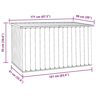 vidaXL Μπαούλο Αποθήκευσης Κήπου Καφέ 171x99x93cm 1 τεμ.