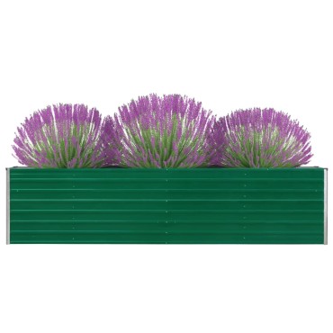 vidaXL Ζαρντινιέρα Ψηλή Πράσινη 320x40x77 εκ. Γαλβανισμένος Χάλυβας