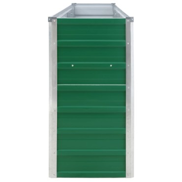 vidaXL Ζαρντινιέρα Ψηλή Πράσινη 320x40x77 εκ. Γαλβανισμένος Χάλυβας