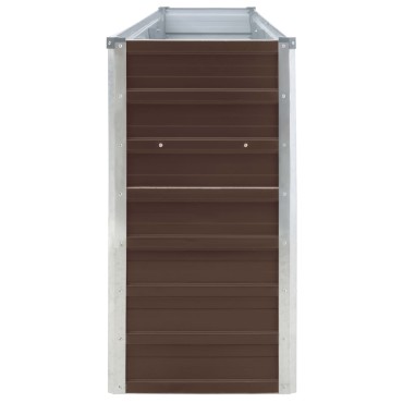 vidaXL Ζαρντινιέρα Ψηλή Καφέ 320 x 40 x 77 εκ. Γαλβανισμένος Χάλυβας