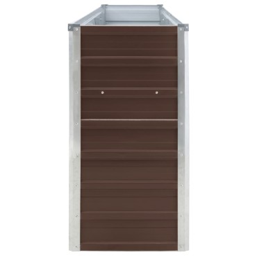 vidaXL Ζαρντινιέρα Ψηλή Καφέ 320 x 40 x 77 εκ. Γαλβανισμένος Χάλυβας