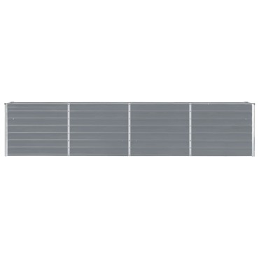 vidaXL Ζαρντινιέρα Υπερυψωμένη Γκρι 320x40x45 εκ. Γαλβανισμ. Χάλυβας