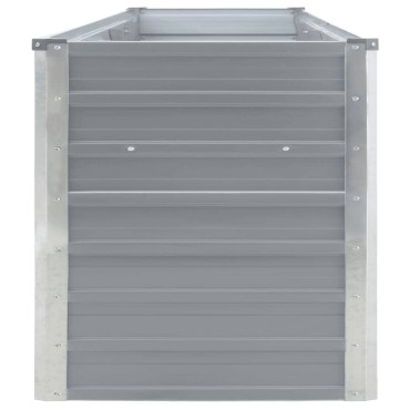 vidaXL Ζαρντινιέρα Υπερυψωμένη Γκρι 320x40x45 εκ. Γαλβανισμ. Χάλυβας