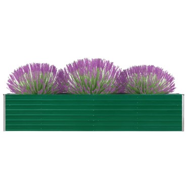 vidaXL Ζαρντινιέρα Υπερυψωμένη Πράσινη 320x40x45 εκ. Γαλβαν. Χάλυβας