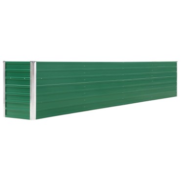vidaXL Ζαρντινιέρα Υπερυψωμένη Πράσινη 320x40x45 εκ. Γαλβαν. Χάλυβας