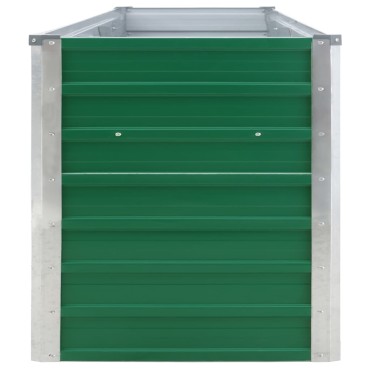vidaXL Ζαρντινιέρα Υπερυψωμένη Πράσινη 320x40x45 εκ. Γαλβαν. Χάλυβας