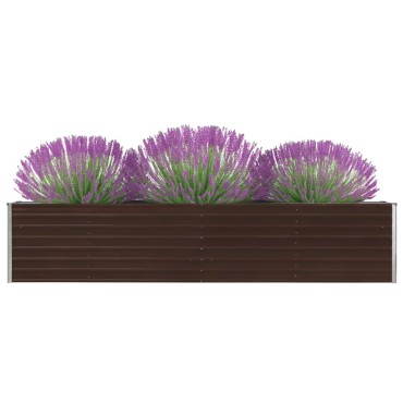 vidaXL Ζαρντινιέρα Υπερυψωμένη Καφέ 320x40x45 εκ. Γαλβανισμ. Χάλυβας