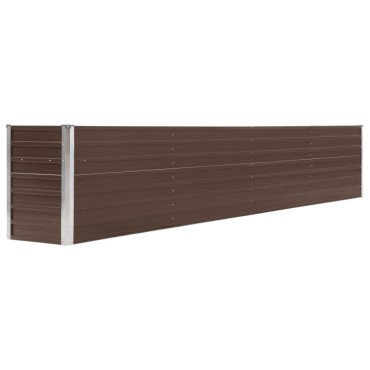vidaXL Ζαρντινιέρα Υπερυψωμένη Καφέ 320x40x45 εκ. Γαλβανισμ. Χάλυβας