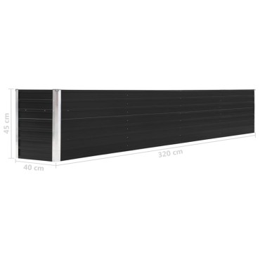 vidaXL Ζαρντινιέρα Υπερυψωμένη Ανθρακί 320x40x45 εκ. Γαλβαν. Χάλυβας