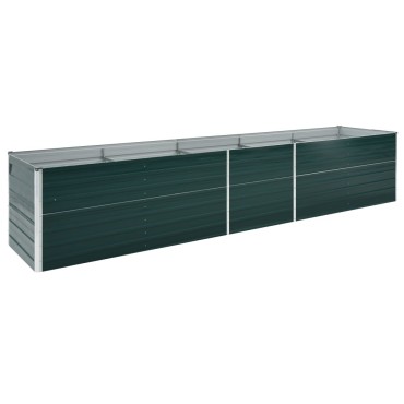 vidaXL Ζαρντινιέρα Υπερυψωμένη Πράσινη 400x80x45 εκ. Γαλβαν. Χάλυβας