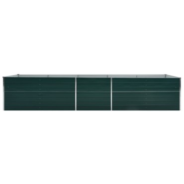 vidaXL Ζαρντινιέρα Υπερυψωμένη Πράσινη 400x80x45 εκ. Γαλβαν. Χάλυβας