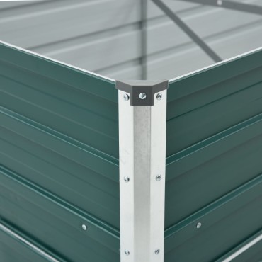 vidaXL Ζαρντινιέρα Υπερυψωμένη Πράσινη 400x80x45 εκ. Γαλβαν. Χάλυβας