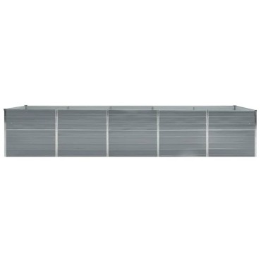 vidaXL Ζαρντινιέρα Υπερυψωμένη Γκρι 400x80x77 εκ. Γαλβαν. Χάλυβας