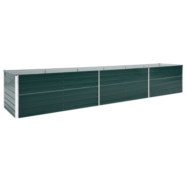 vidaXL Ζαρντινιέρα Υπερυψωμένη Πράσινη 480x80x45 εκ. Γαλβαν. Χάλυβας