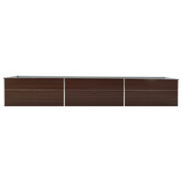 vidaXL Ζαρντινιέρα Υπερυψωμένη Καφέ 480x80x45 εκ. Γαλβαν. Χάλυβας