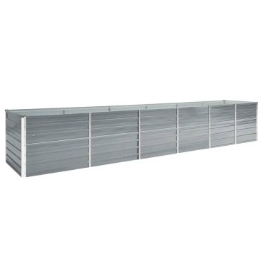 vidaXL Ζαρντινιέρα Υπερυψωμένη Γκρι 480x80x77 εκ. Γαλβαν. Χάλυβας