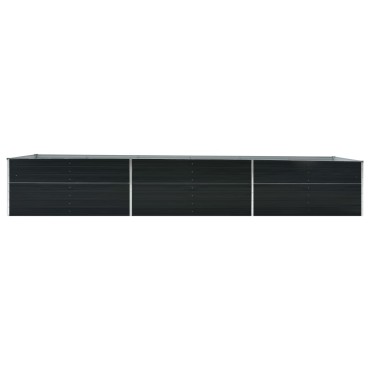 vidaXL Ζαρντινιέρα Υπερυψωμένη Ανθρακί 480x80x77 εκ. Γαλβαν. Χάλυβας