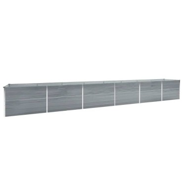 vidaXL Ζαρντινιέρα Υπερυψωμένη Γκρι 600x80x45 εκ. Γαλβαν. Χάλυβας
