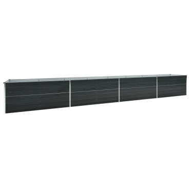 vidaXL Ζαρντινιέρα Υπερυψωμένη Ανθρακί 600x80x45 εκ. Γαλβαν. Χάλυβας