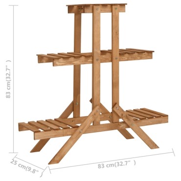 vidaXL Ραφιέρα Φυτών 83 x 25 x 83 εκ. από Ξύλο Ελάτης