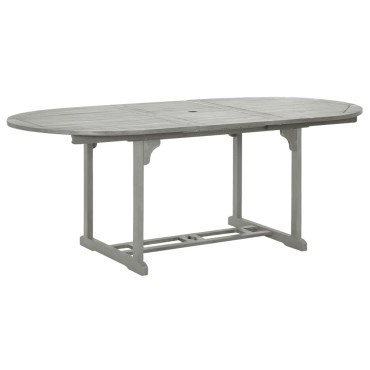 vidaXL Τραπέζι Κήπου Γκρι 200x100x75cm από Μασίφ Ξύλο Ακακίας 1 τεμ.