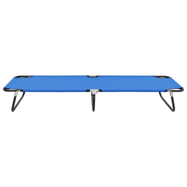 vidaXL Ξαπλώστρα Πτυσσόμενη Μπλε Ατσάλινη 190x58x28cm 1 τεμ.