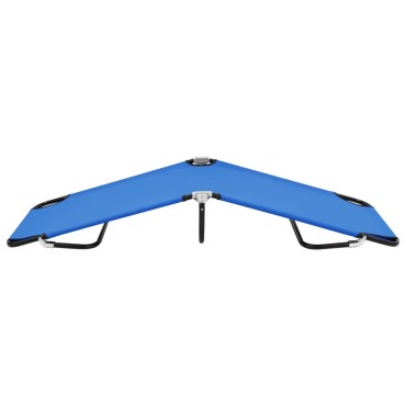 vidaXL Ξαπλώστρα Πτυσσόμενη Μπλε Ατσάλινη 190x58x28cm 1 τεμ.