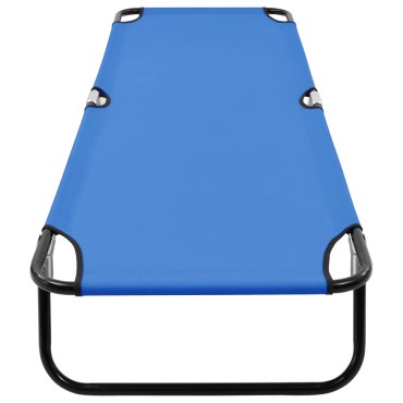 vidaXL Ξαπλώστρα Πτυσσόμενη Μπλε Ατσάλινη 190x58x28cm 1 τεμ.