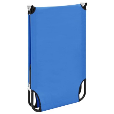 vidaXL Ξαπλώστρα Πτυσσόμενη Μπλε Ατσάλινη 190x58x28cm 1 τεμ.