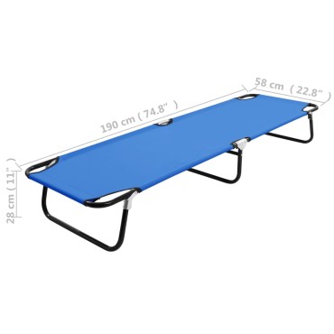 vidaXL Ξαπλώστρα Πτυσσόμενη Μπλε Ατσάλινη 190x58x28cm 1 τεμ.