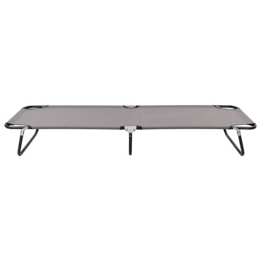 vidaXL Ξαπλώστρα Πτυσσόμενη Γκρι Ατσάλινη 190x58x28cm 1 τεμ.