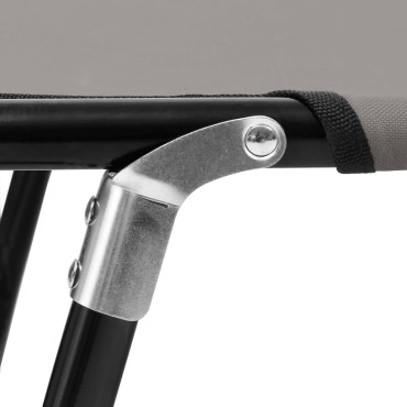 vidaXL Ξαπλώστρα Πτυσσόμενη Γκρι Ατσάλινη 190x58x28cm 1 τεμ.