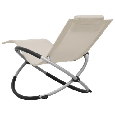 vidaXL Ξαπλώστρα Παιδική Κρεμ Ατσάλινη 60,5x121x59,5cm 1 τεμ.